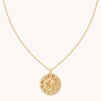 Bold Zodiac Aquarius Pendant Necklace in Gold