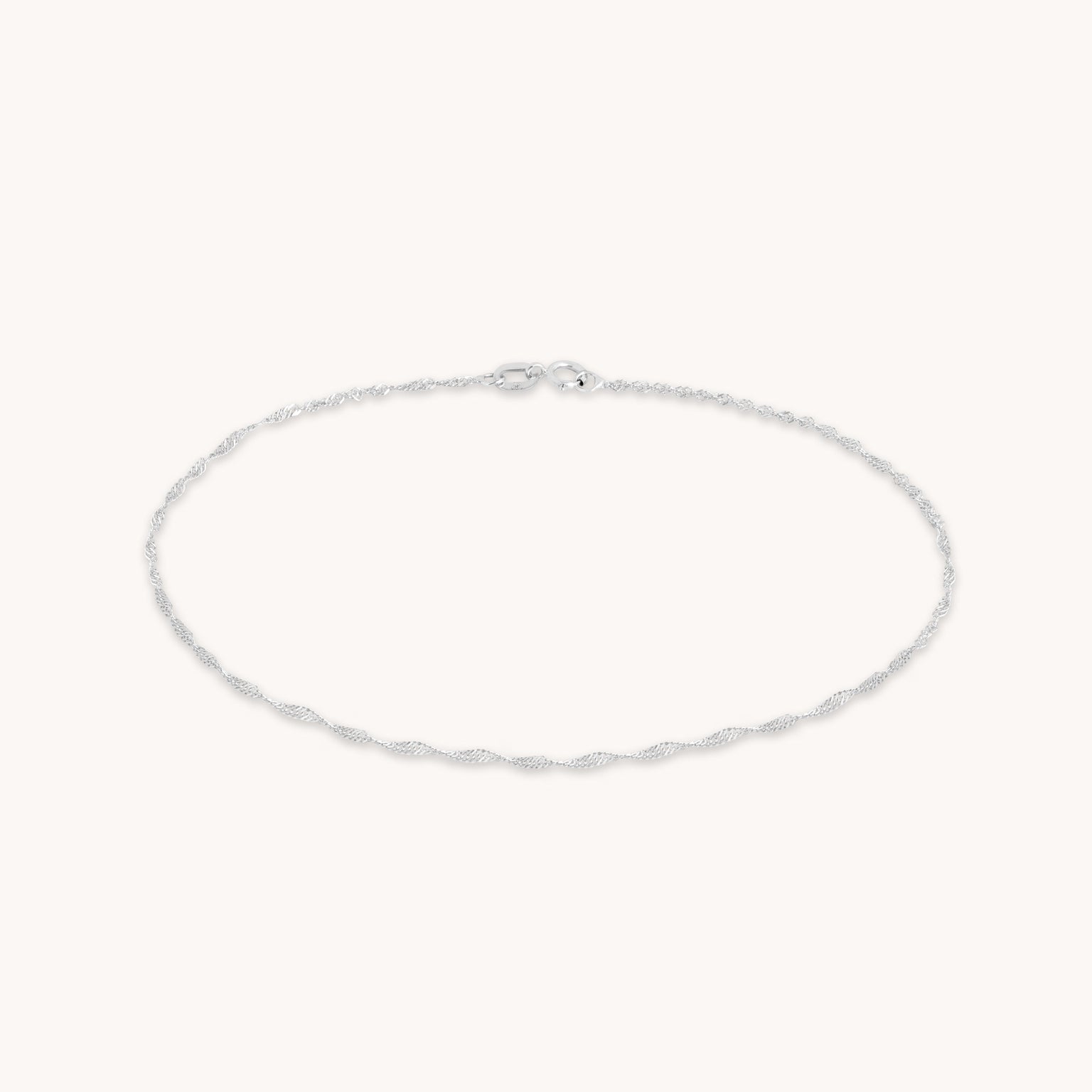 Astrid Chain Anklet in Solid White Gold