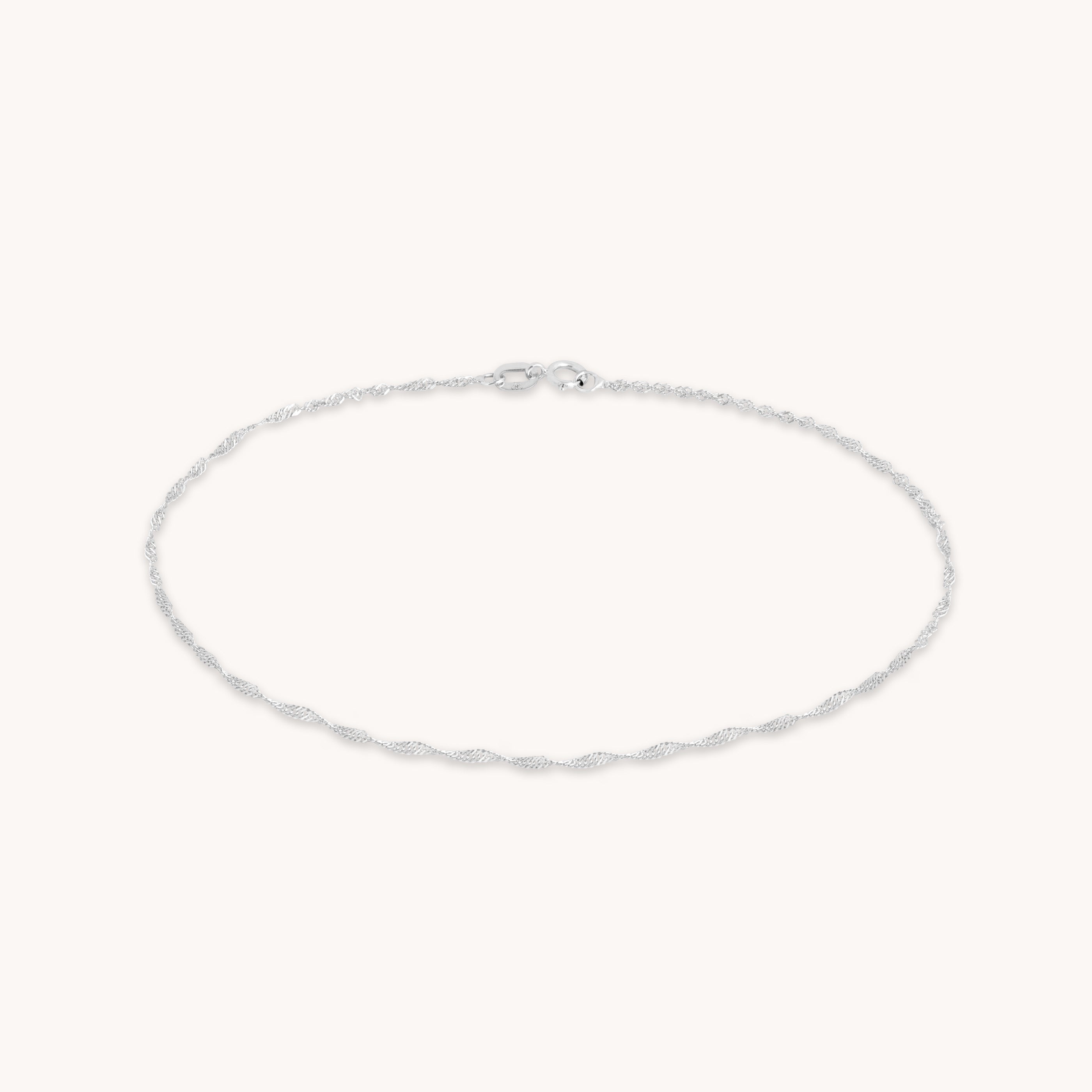 Astrid Chain Anklet in Solid White Gold