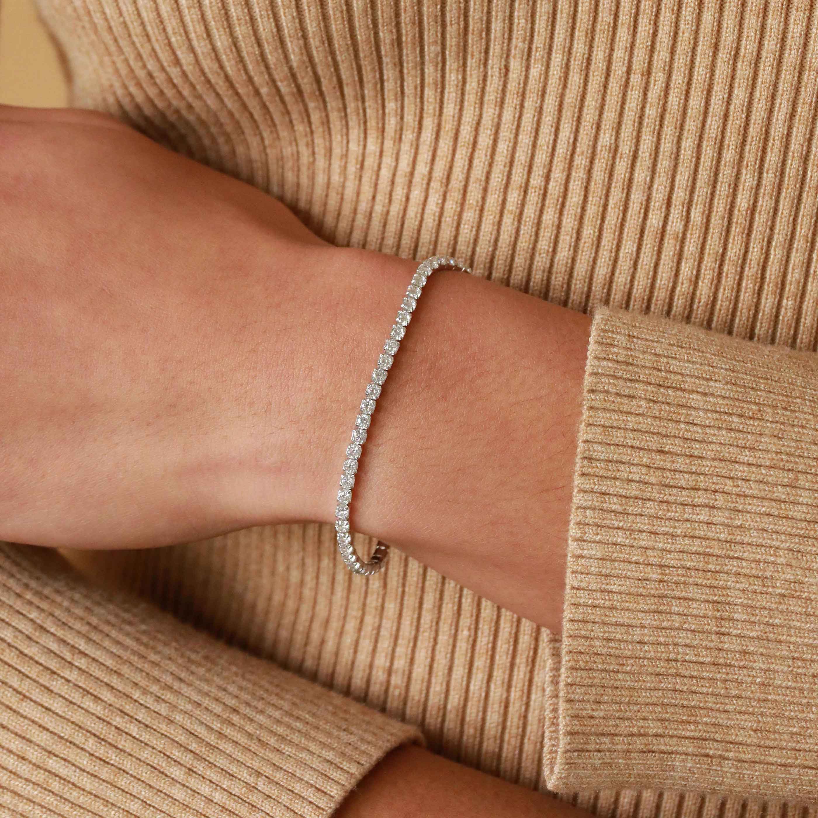 Bold Tennis Chain Bracelet in Silver