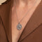 Gemini Bold Zodiac Pendant Necklace in Silver worn