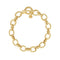 Textured Oval Link T-Bar Bracelet in Gold