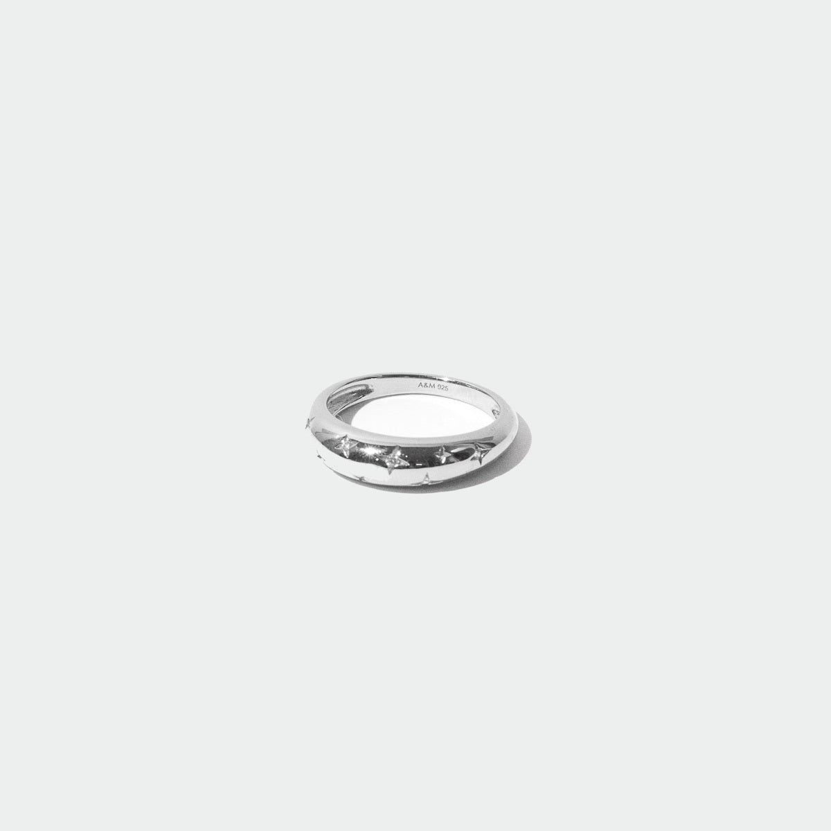 Cosmic Dome Ring in Silver flat lay