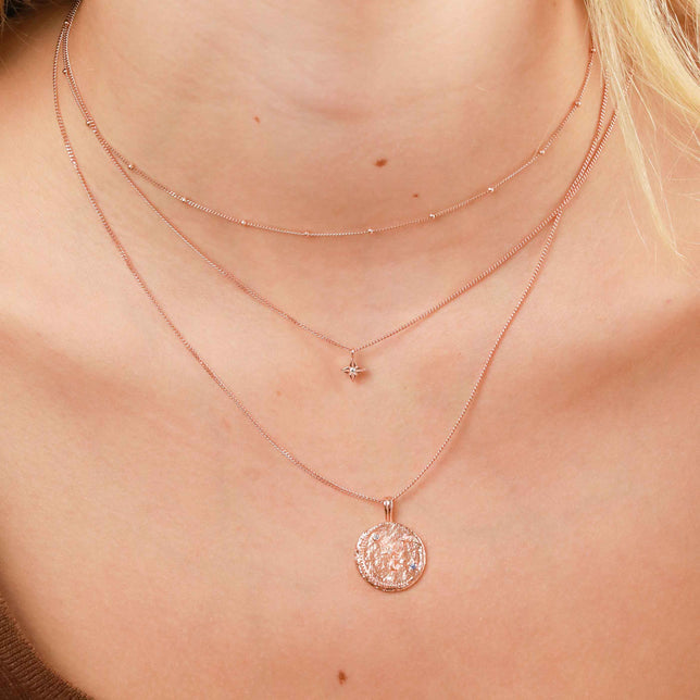 Scorpio Zodiac Pendant Necklace in Rose Gold