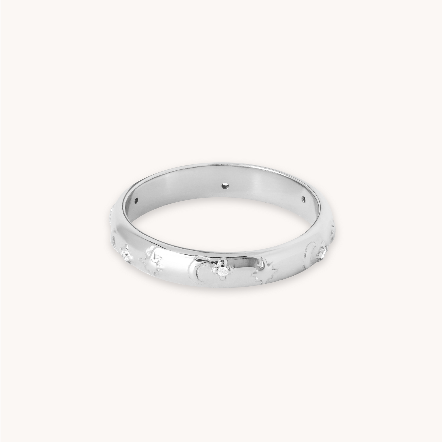 Celestial Band Ring in Silver Cut Out