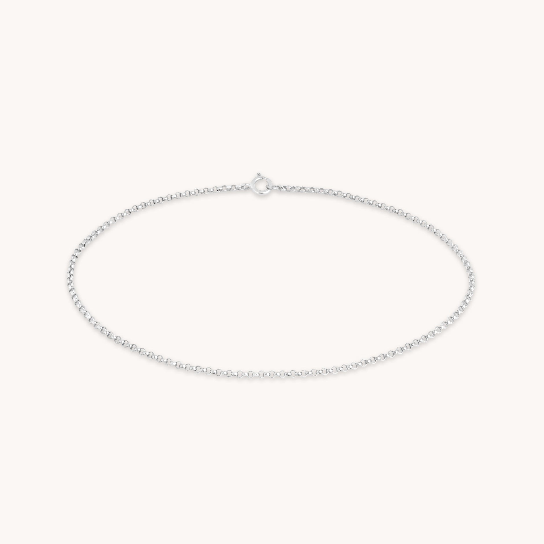 Chelsea Chain Anklet in Solid White Gold