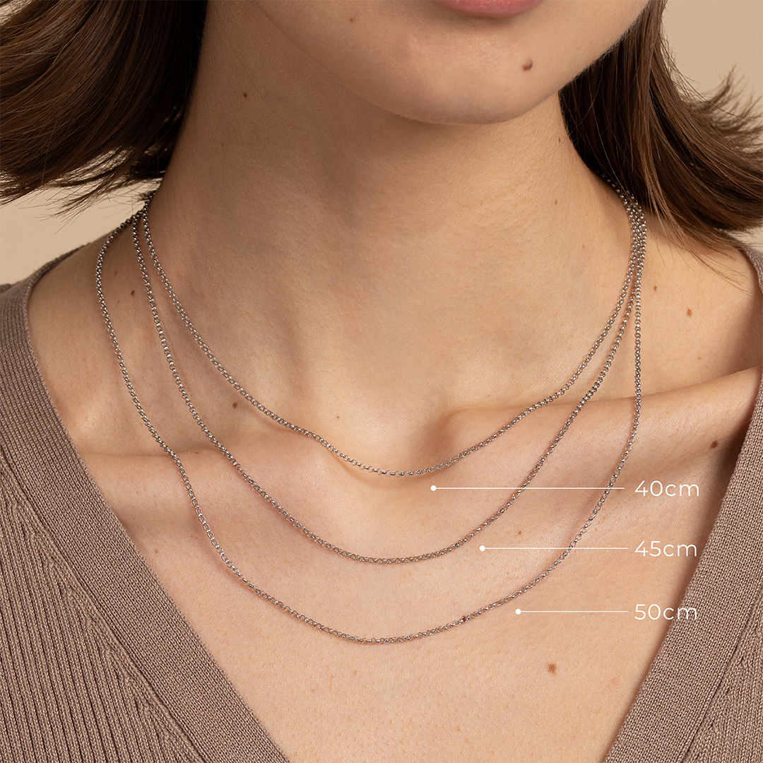 Chelsea Chain Necklace in Solid White Gold
