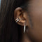 Chunky Ear Cuff in Silver worn with interlocked band hoops in silver