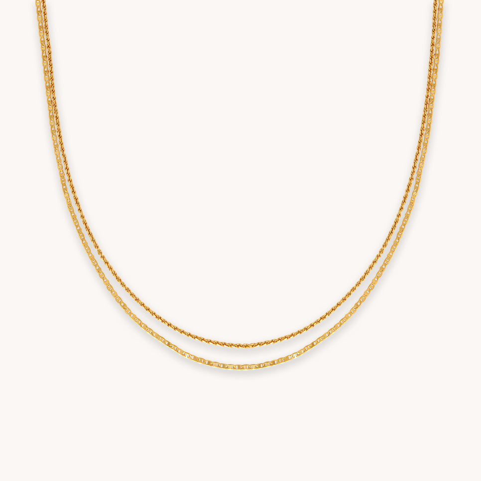 Duo Chain Necklace in Gold