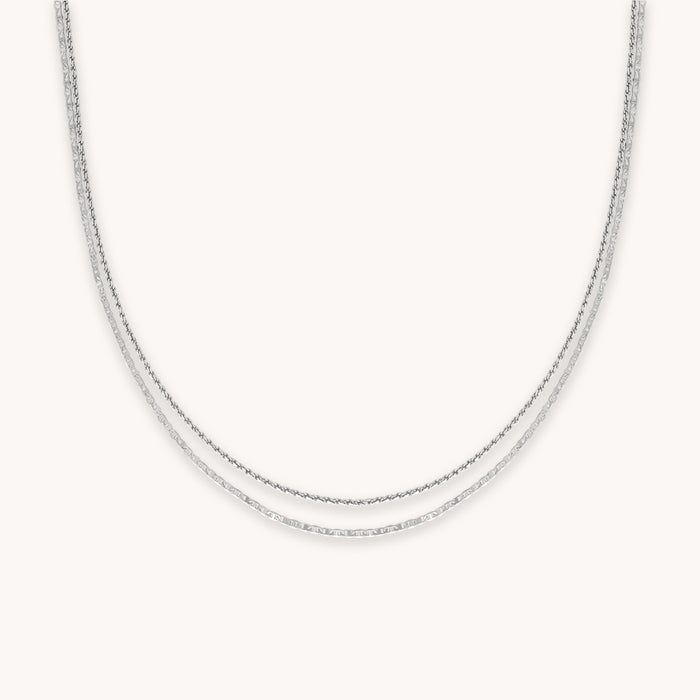 Duo Chain Necklace in Silver