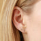 Double Topaz Stud Earrings in Solid White Gold