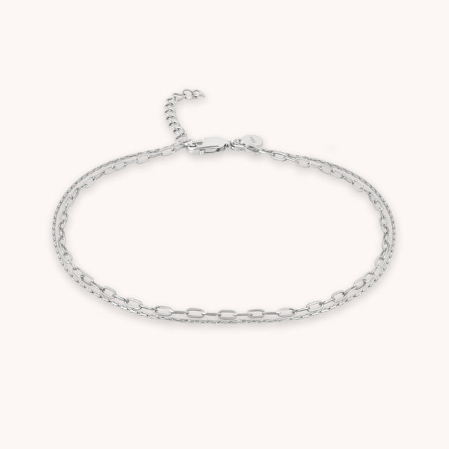 AM22-ENER-ANK-DUO-S  1489 × 1489px  Duo Chain Anklet in Silver