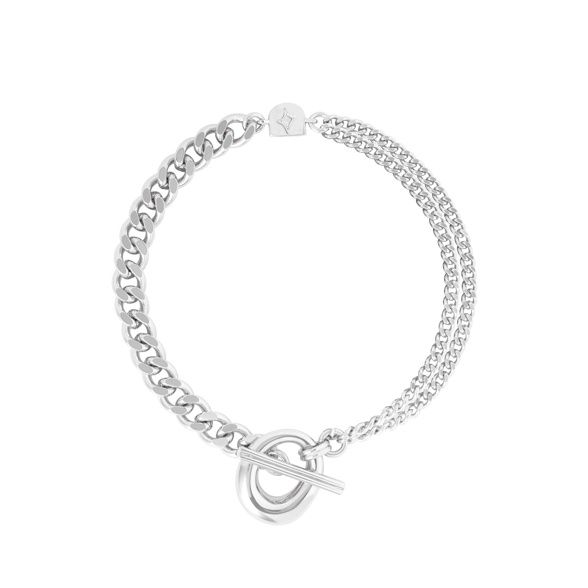 Duo T-Bar Bracelet in Silver