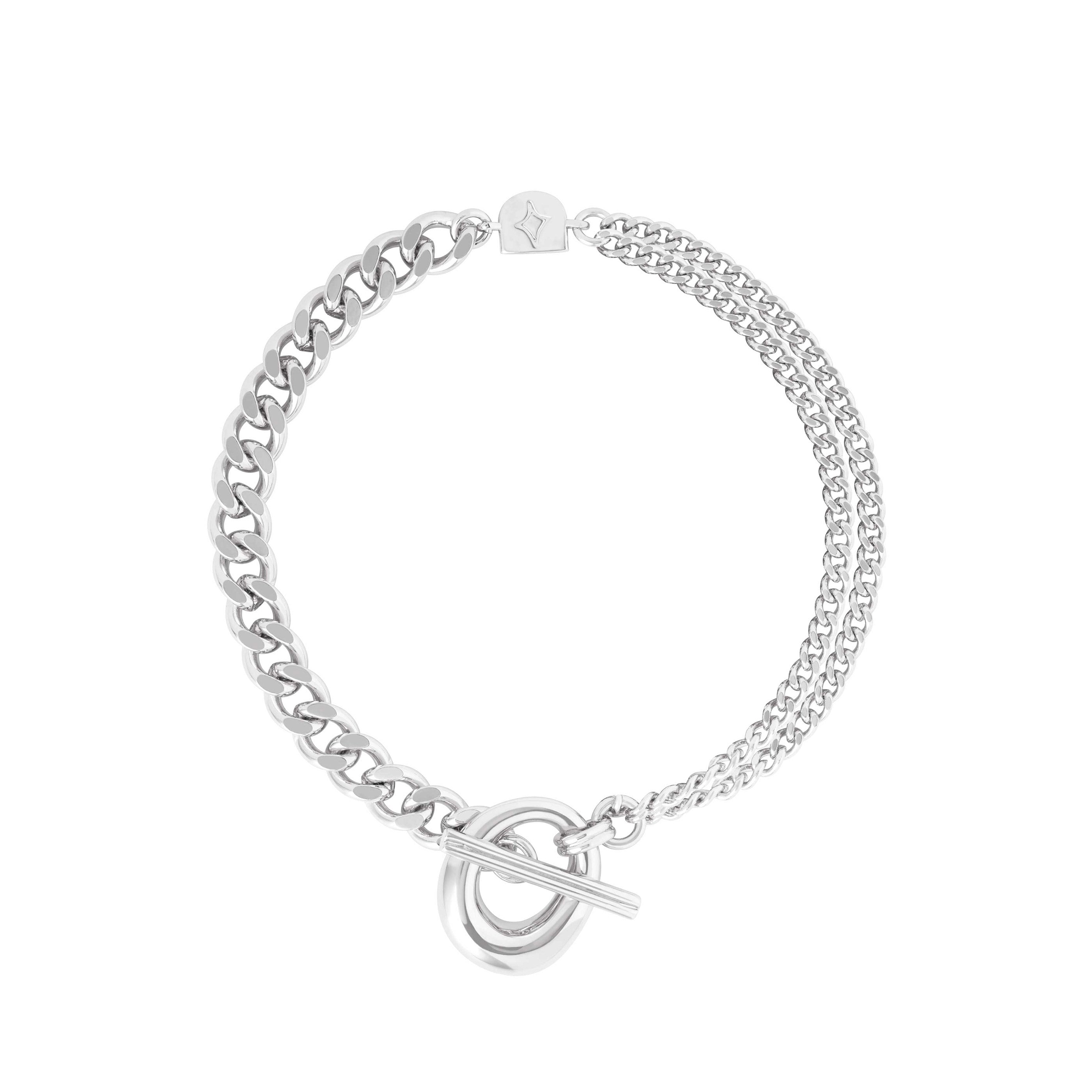 Duo T-Bar Bracelet in Silver