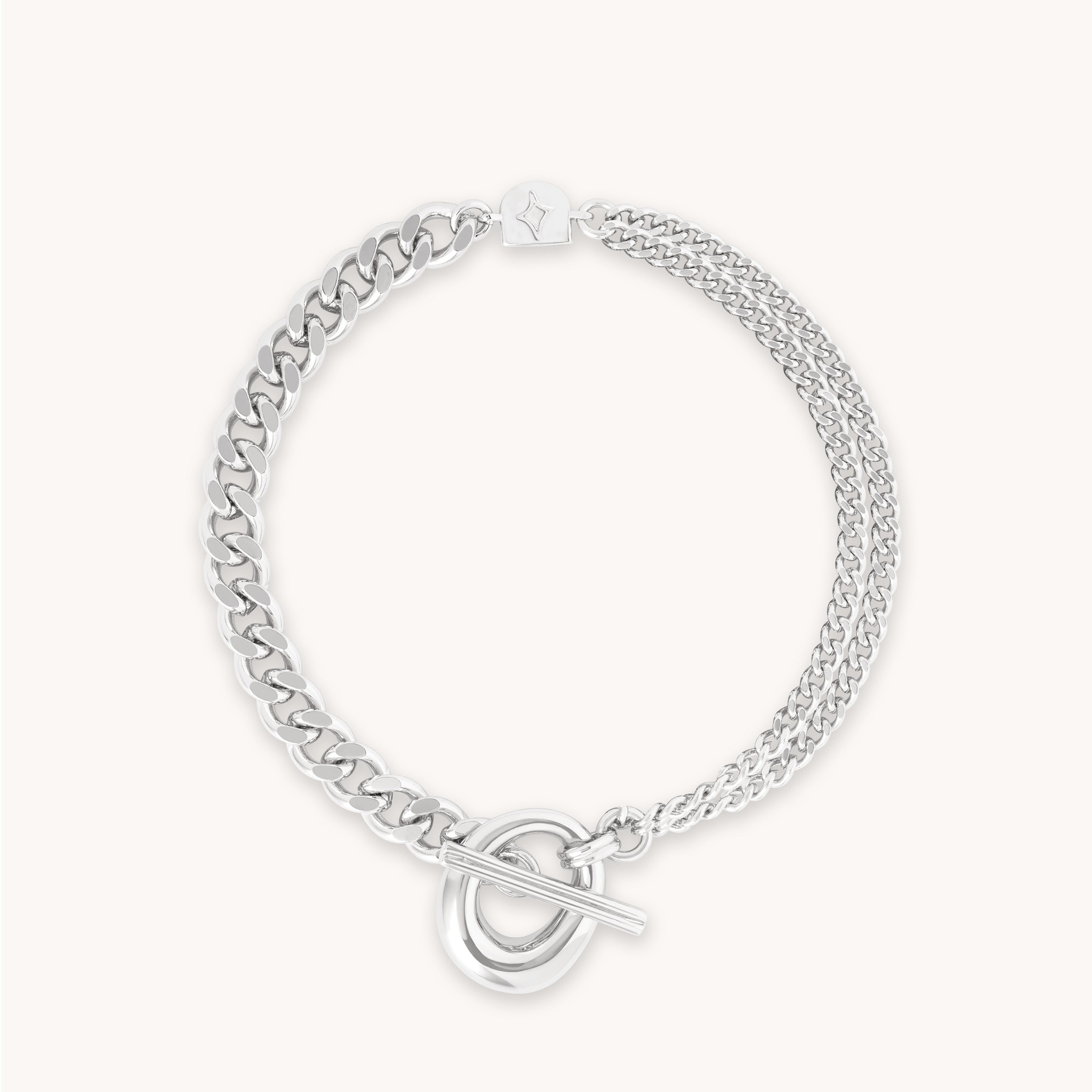 Duo T-Bar Bracelet in Silver