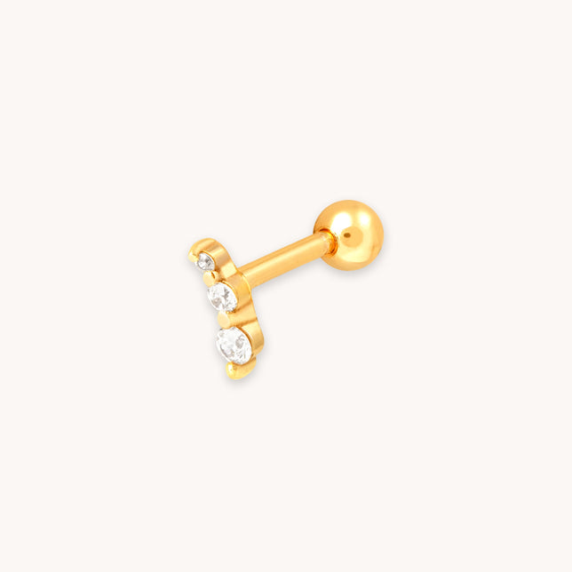 Glimmer Crystal Barbell in Gold