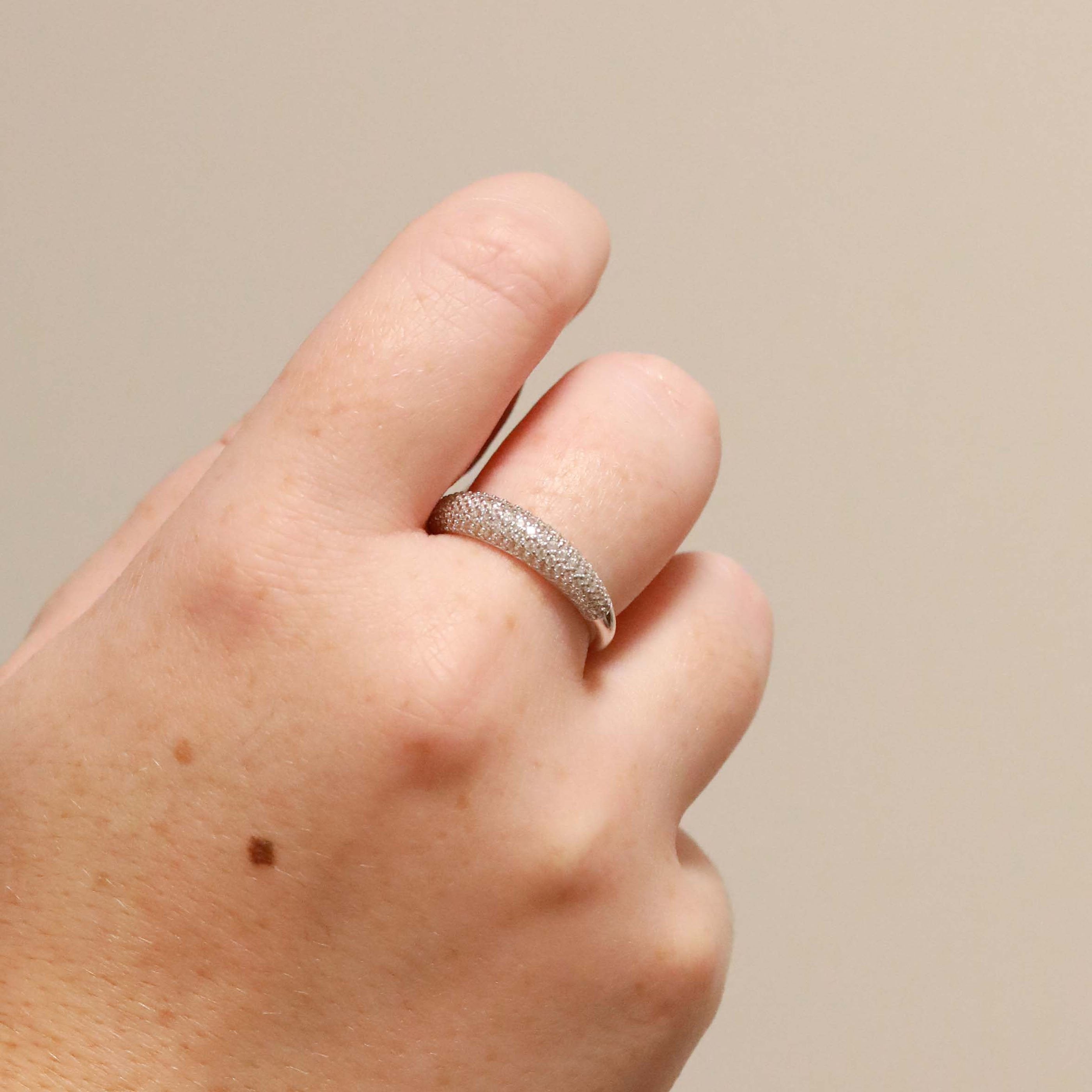 Glimmer Pave Dome Ring_worn2