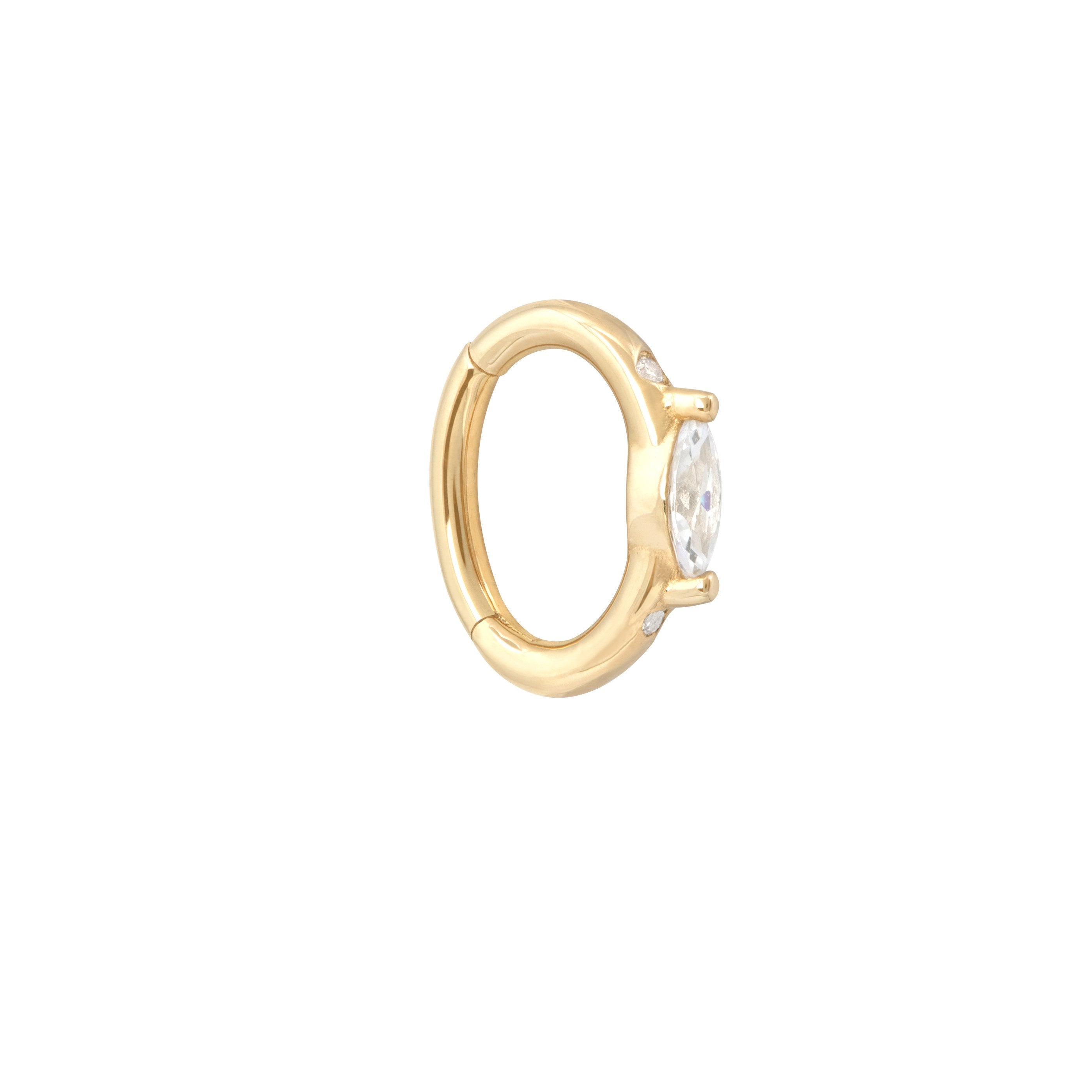 Solid Gold Marquise Rook Hoop