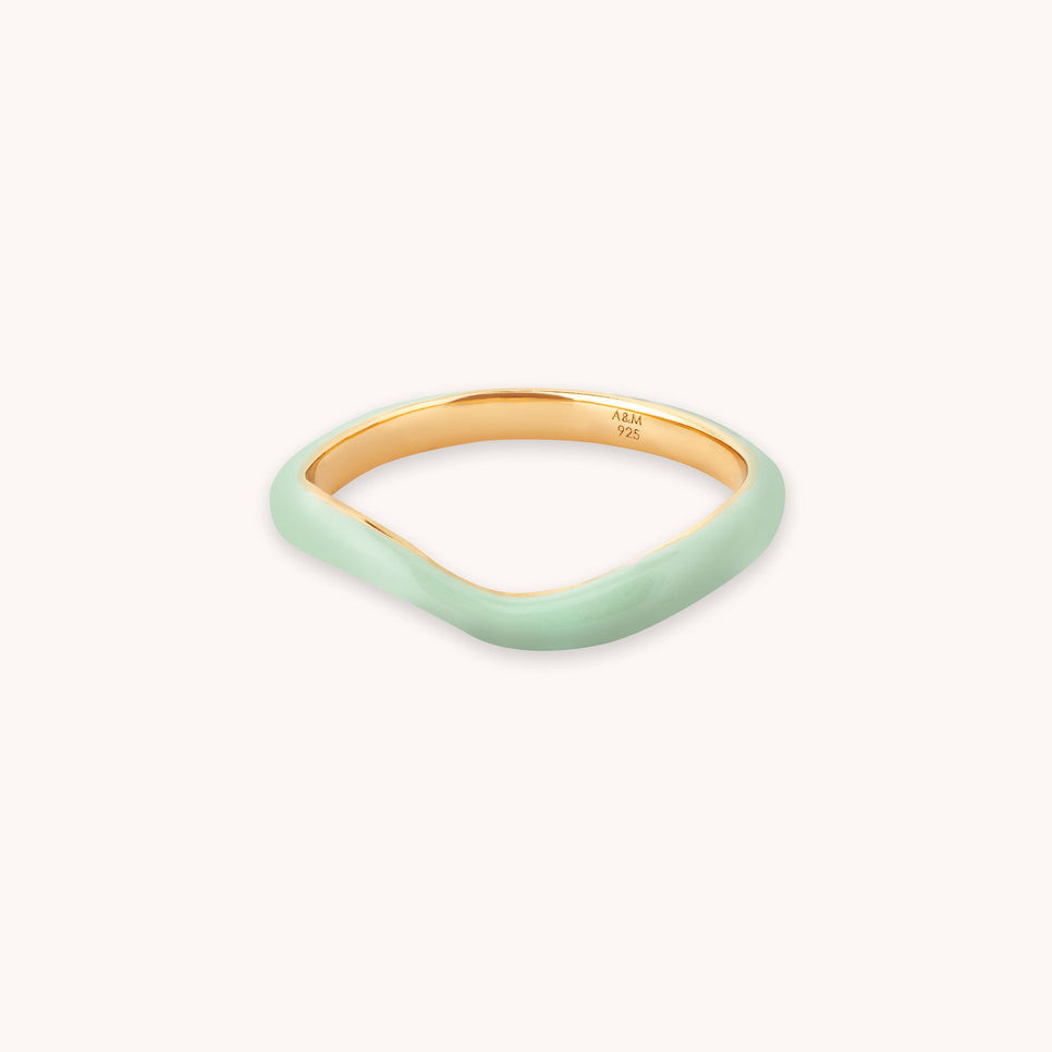 AM22-ENER-R-W-M-L  1489 × 1489px  Wave Mint Enamel Ring