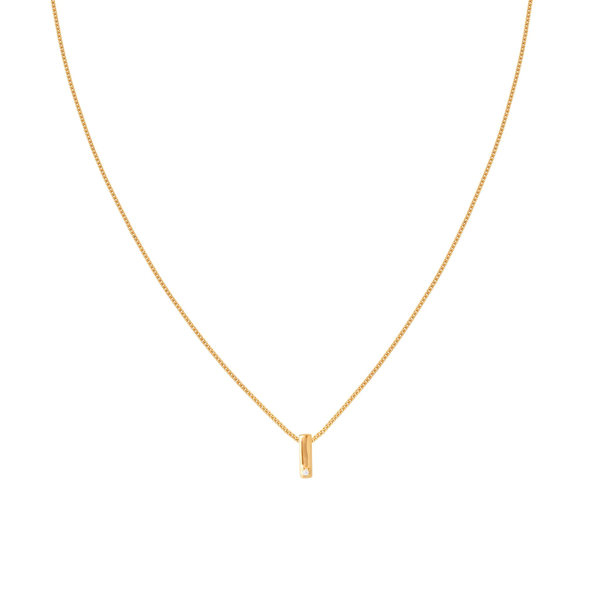 I Initial Pendant Necklace in Gold