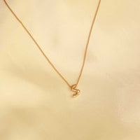 S Initial Pendant Necklace in Gold with S