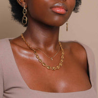 S Initial Pendant Necklace in Gold with S