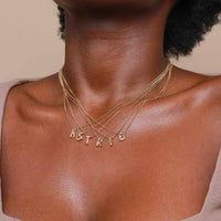 S Initial Pendant Necklace in Gold with S