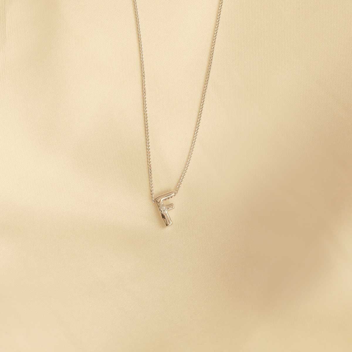 F Silver Initial Pendant Necklace | Astrid & Miyu Necklaces