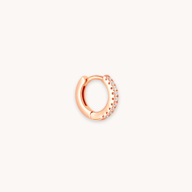Jewelled Crystal Hoop 6.5mm Rose Gold Cut out