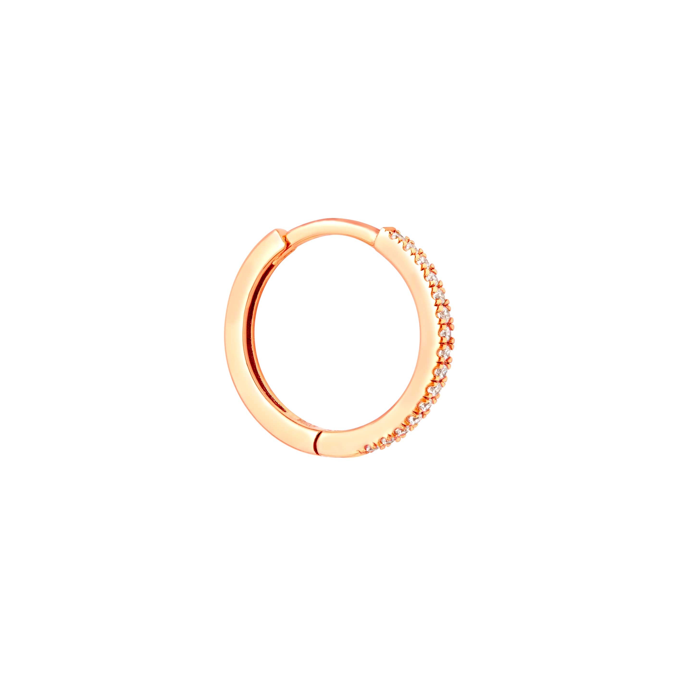 Jewelled Hoop 11.5mm in Rose Gold