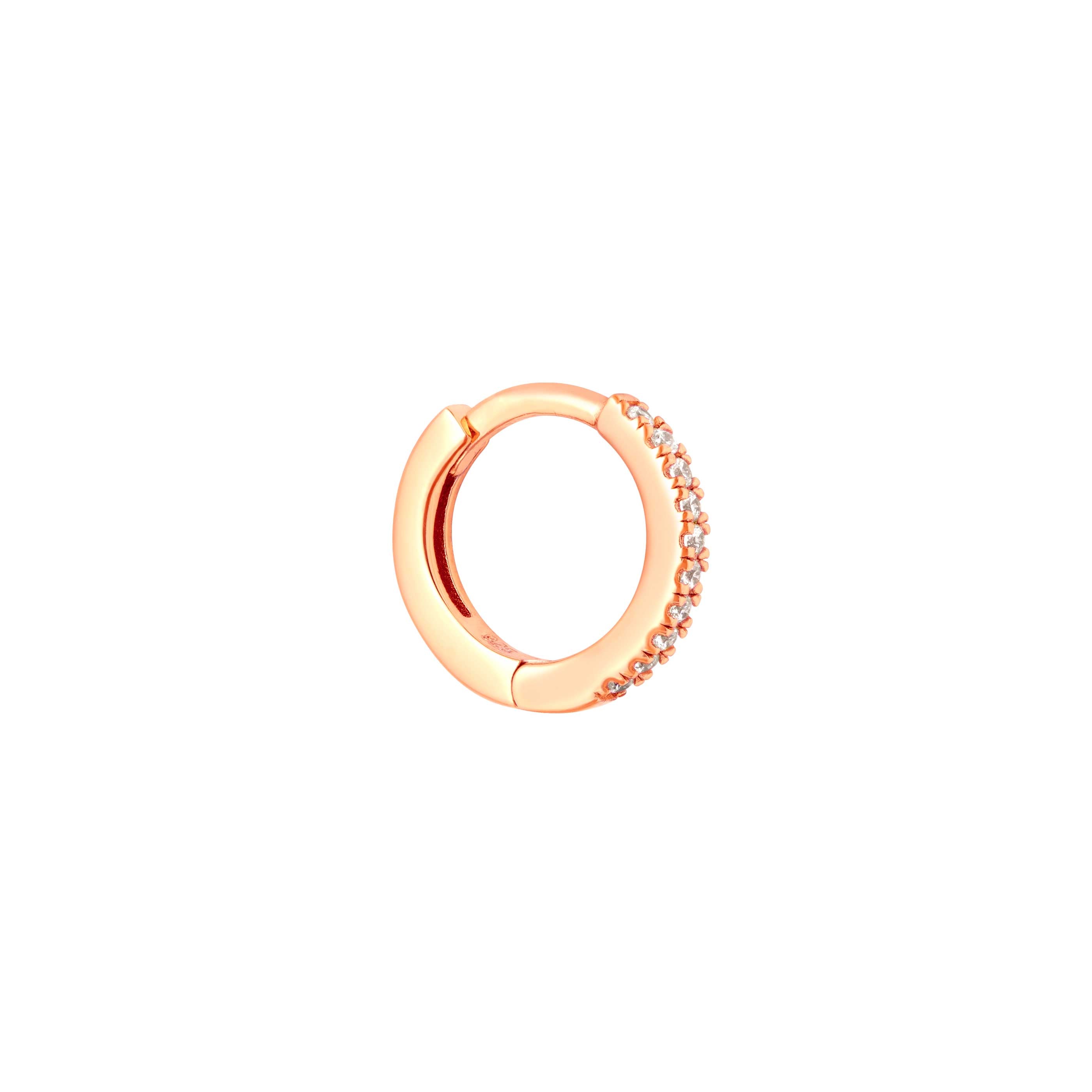 Jewelled Hoop 8mm in Rose Gold