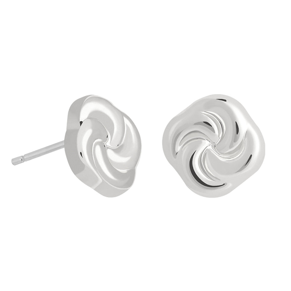 Knot Stud Earrings in Silver