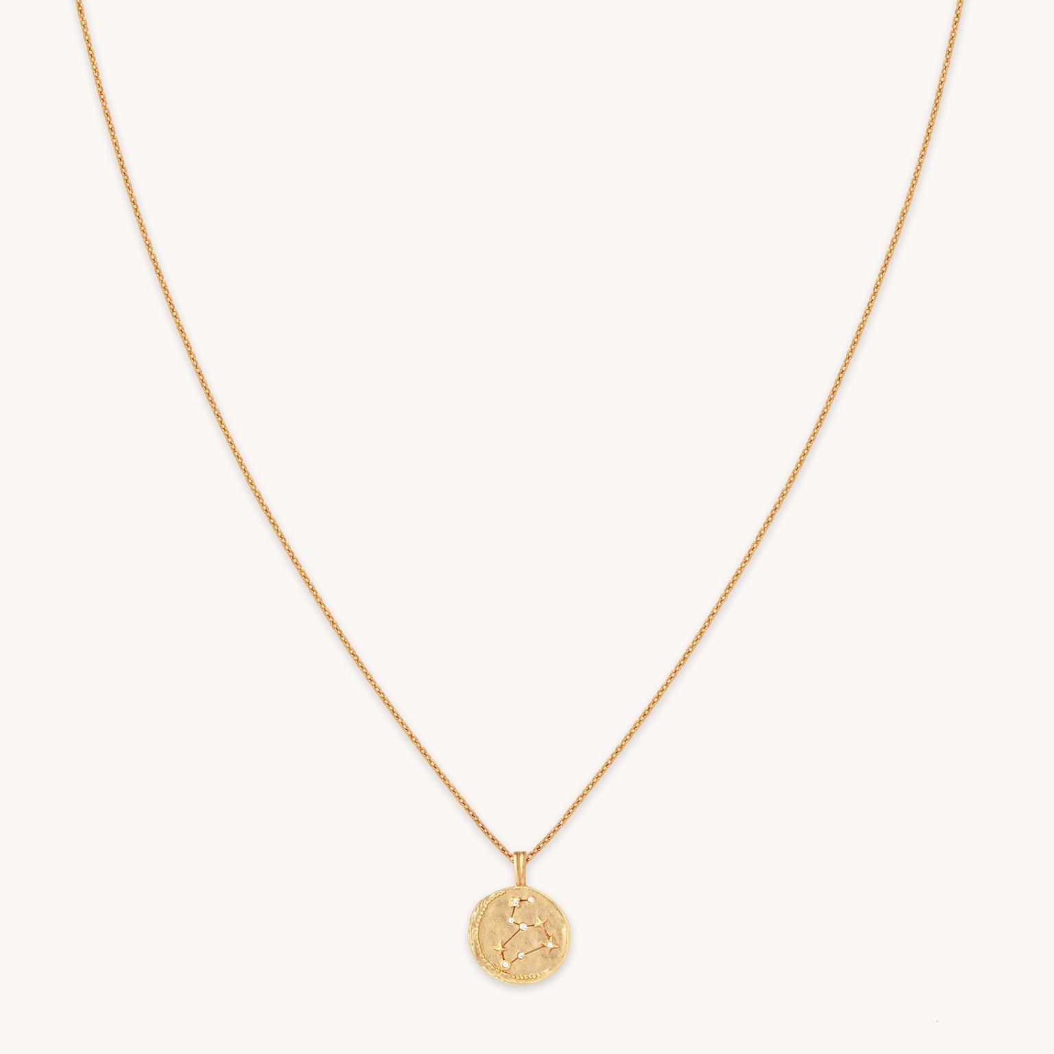 Leo Zodiac Pendant Necklace in Gold