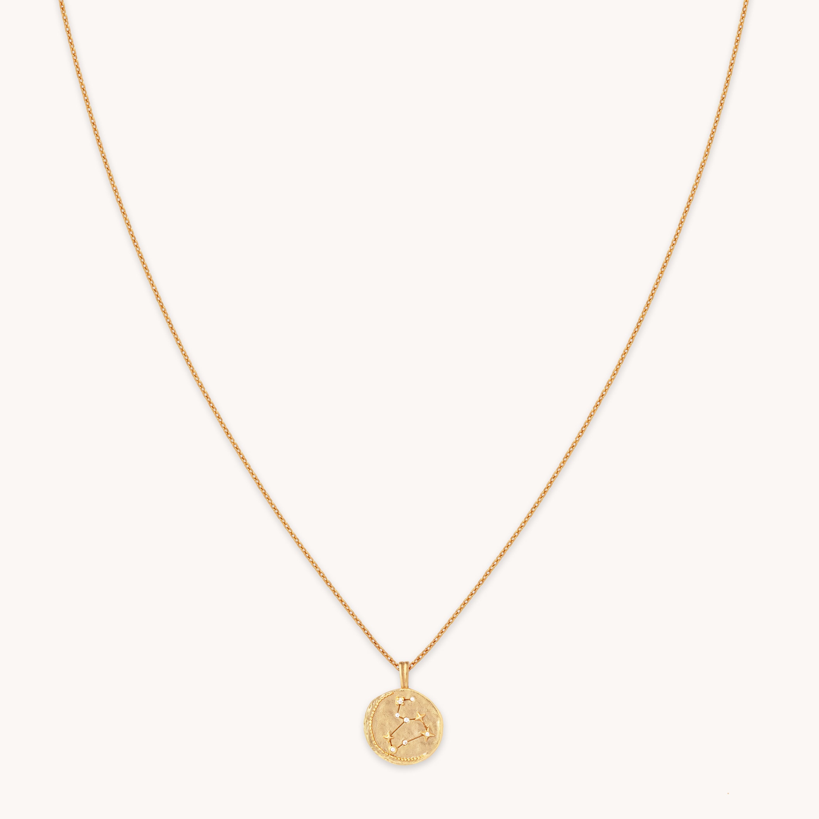 Leo Zodiac Pendant Necklace in Gold