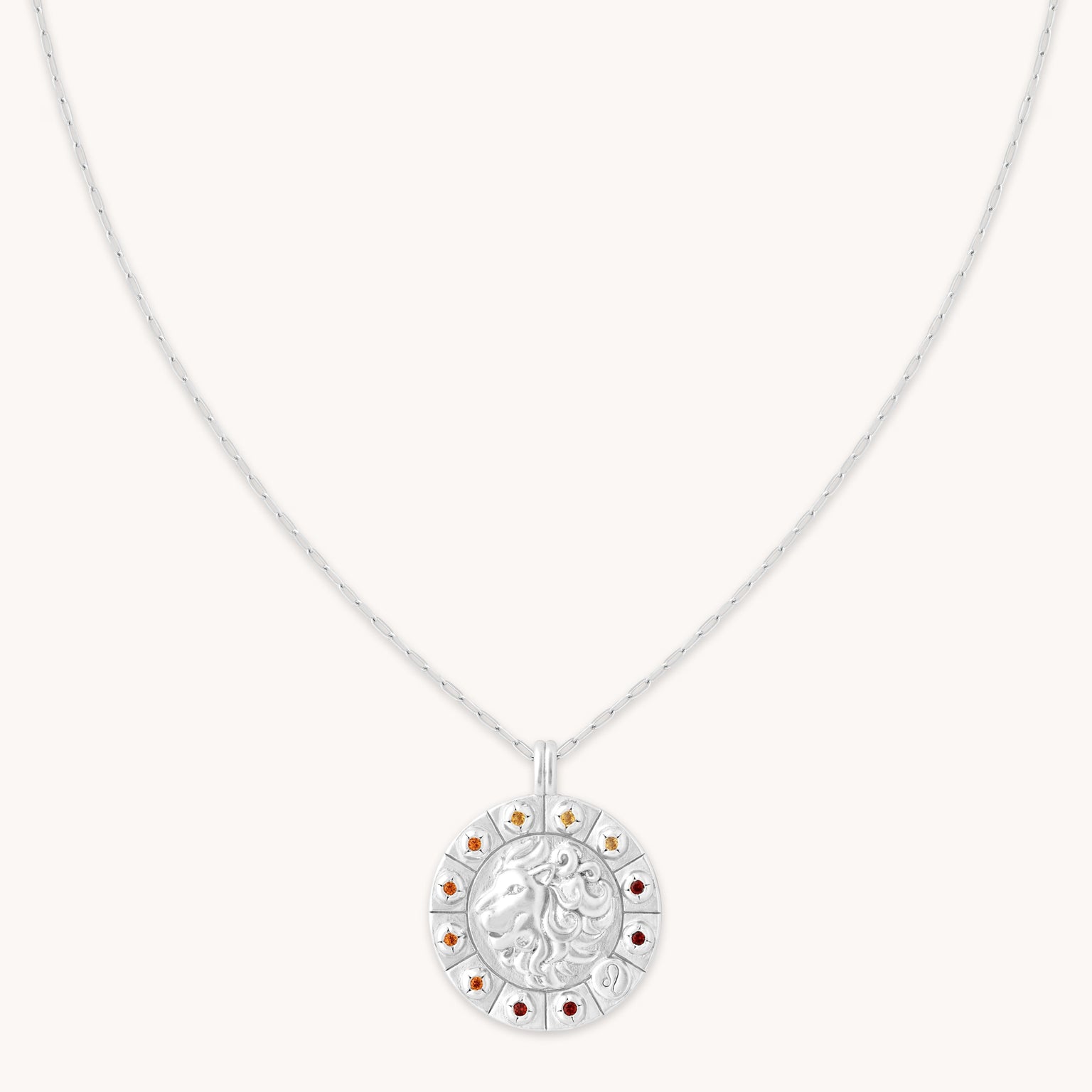 Bold Zodiac Leo Pendant Necklace in Silver
