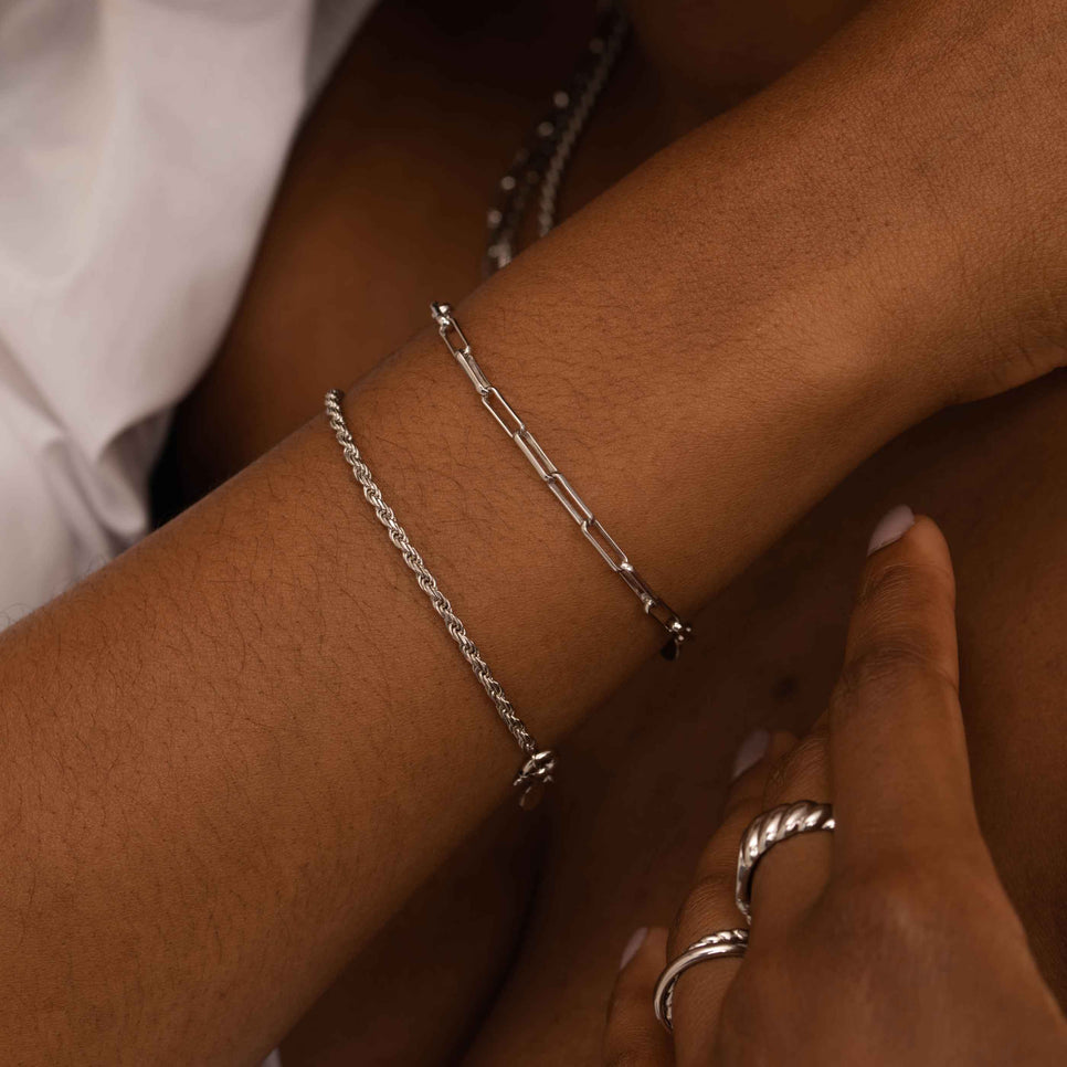 Rope Chain Bracelet in Silver