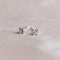 March Birthstone Stud Earrings in Silver with Aquamarine CZ