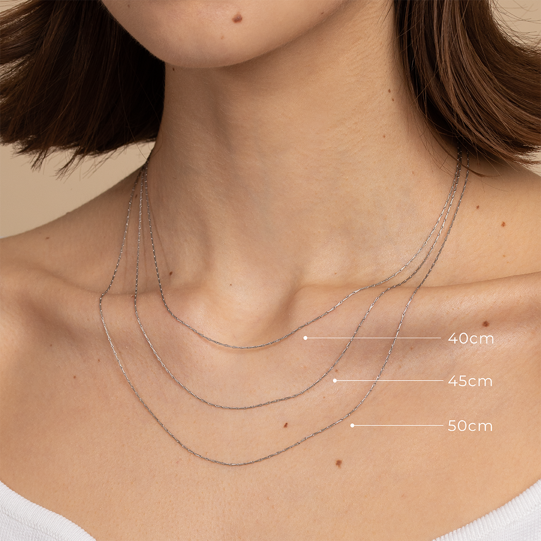 Glitz Design 14K White Gold Chain Necklace for Women-Men Solid Rope Chain  Delicate 0.75 mm 18