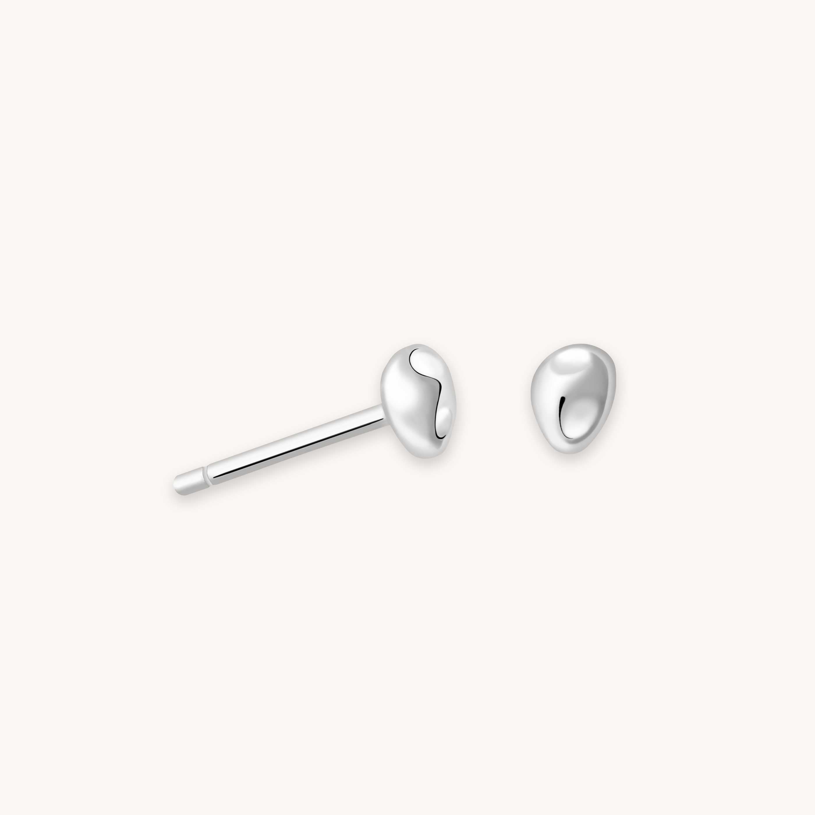 Molten Small Stud Earrings in Silver