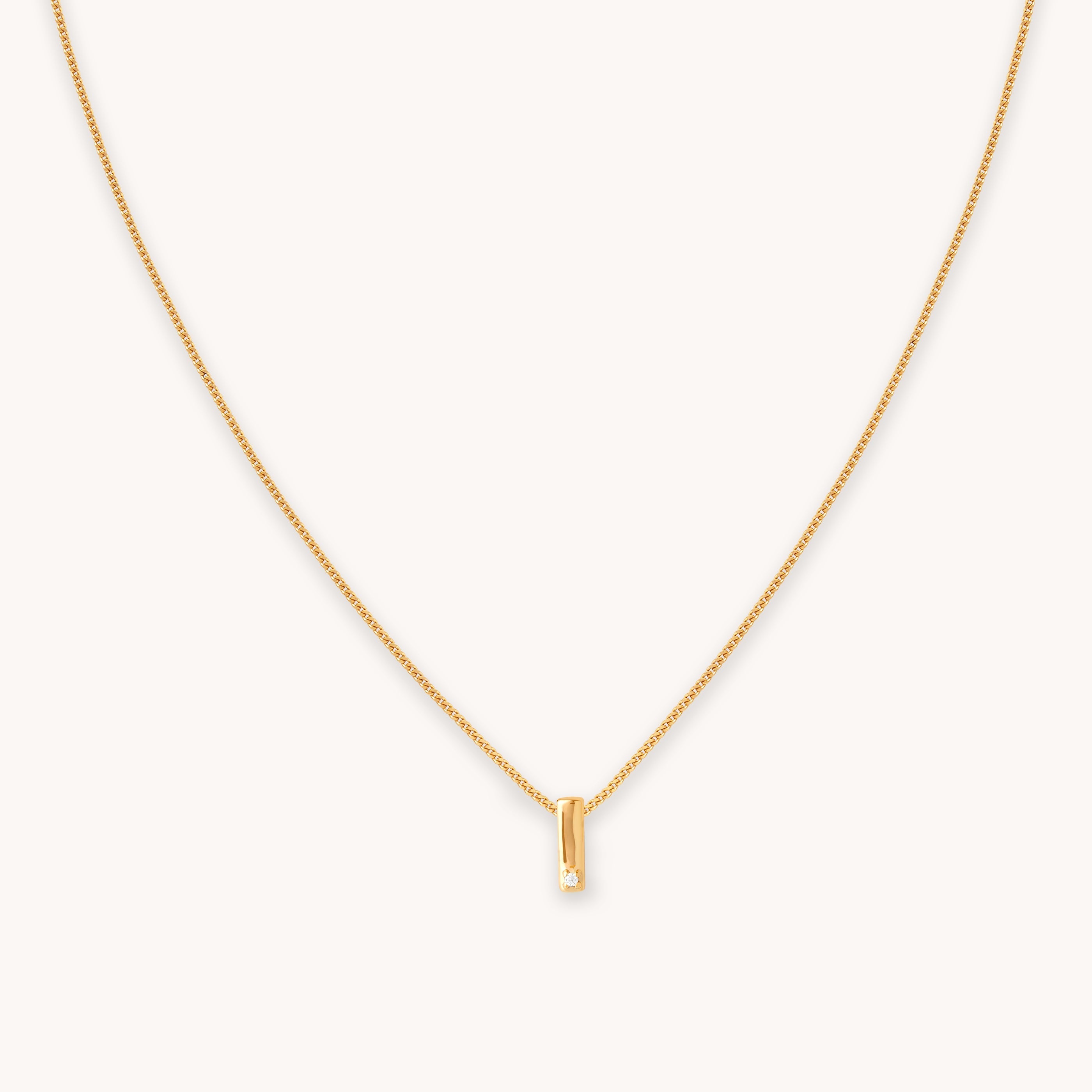 I Initial Pendant Necklace in Gold