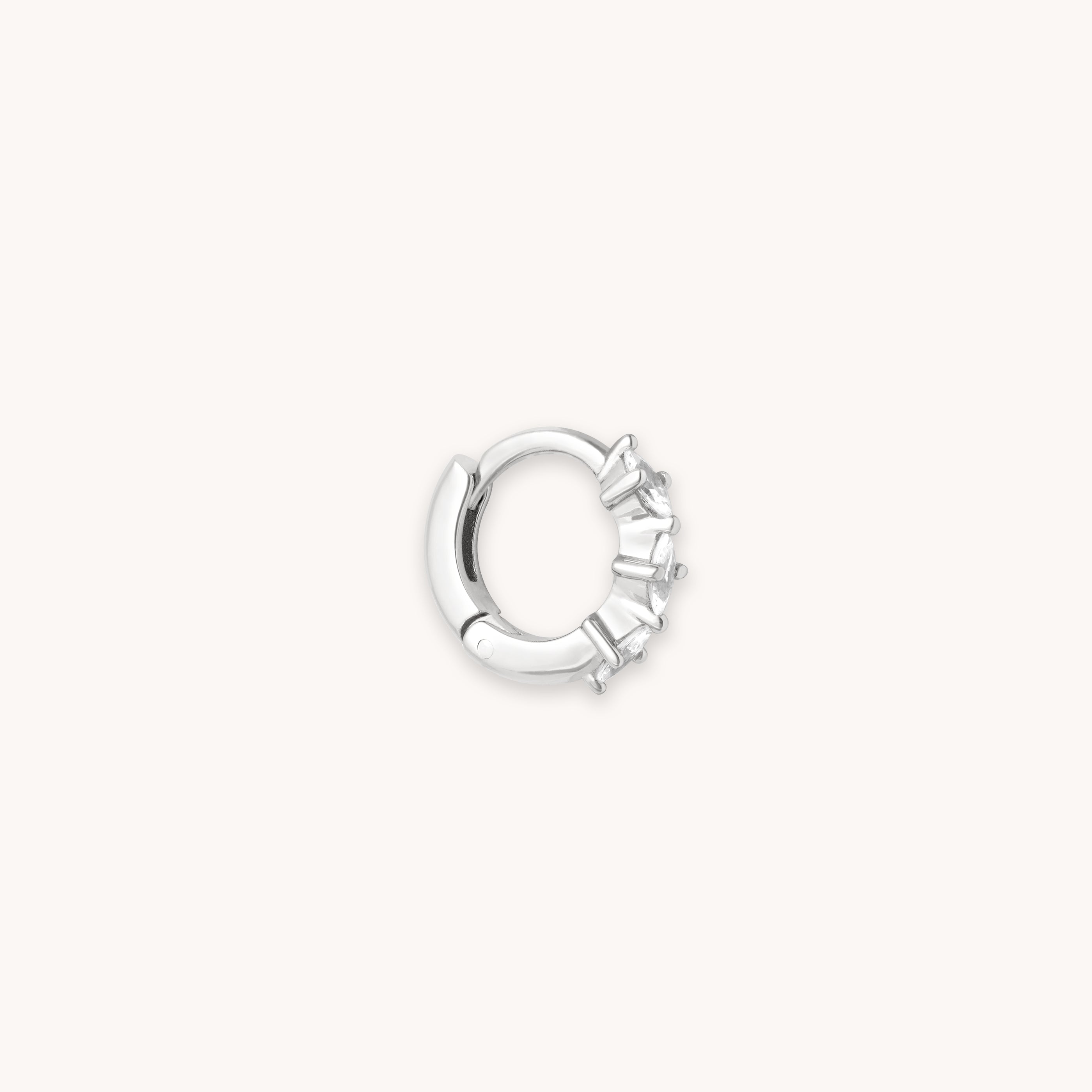 astrid & miyu Navette Hoop 6.5mm in Silver