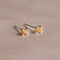 November Birthstone Stud Earrings in Silver with Citrine CZ
