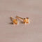 November Birthstone Stud Earrings in Gold with Citrine CZ