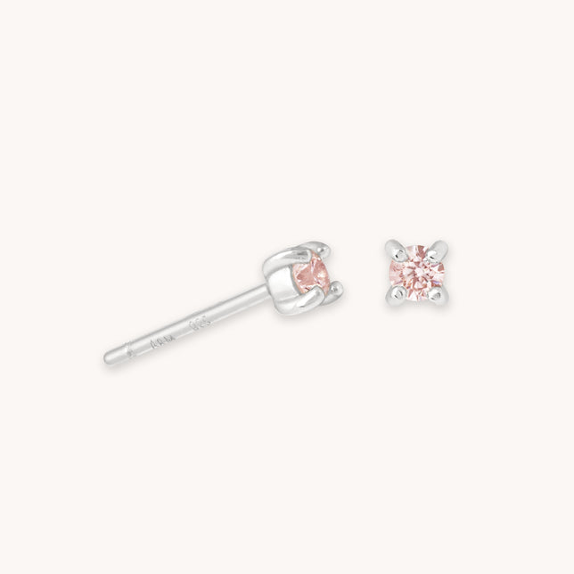 Pink Tourmaline Birthstone Stud Earrings in 14k Yellow Gold (October)