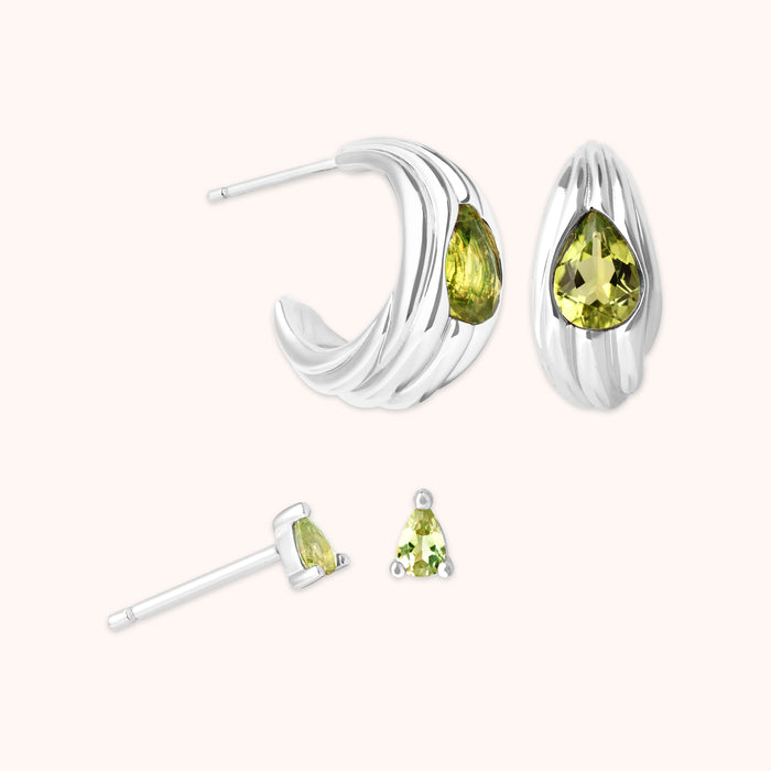 Confidence Olivine Stacking Set in Silver