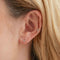 Solid White Gold Gem Piercing Stud