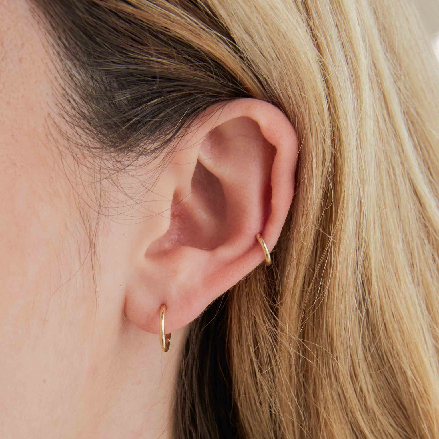 Solid Gold Simple Piercing Hoop