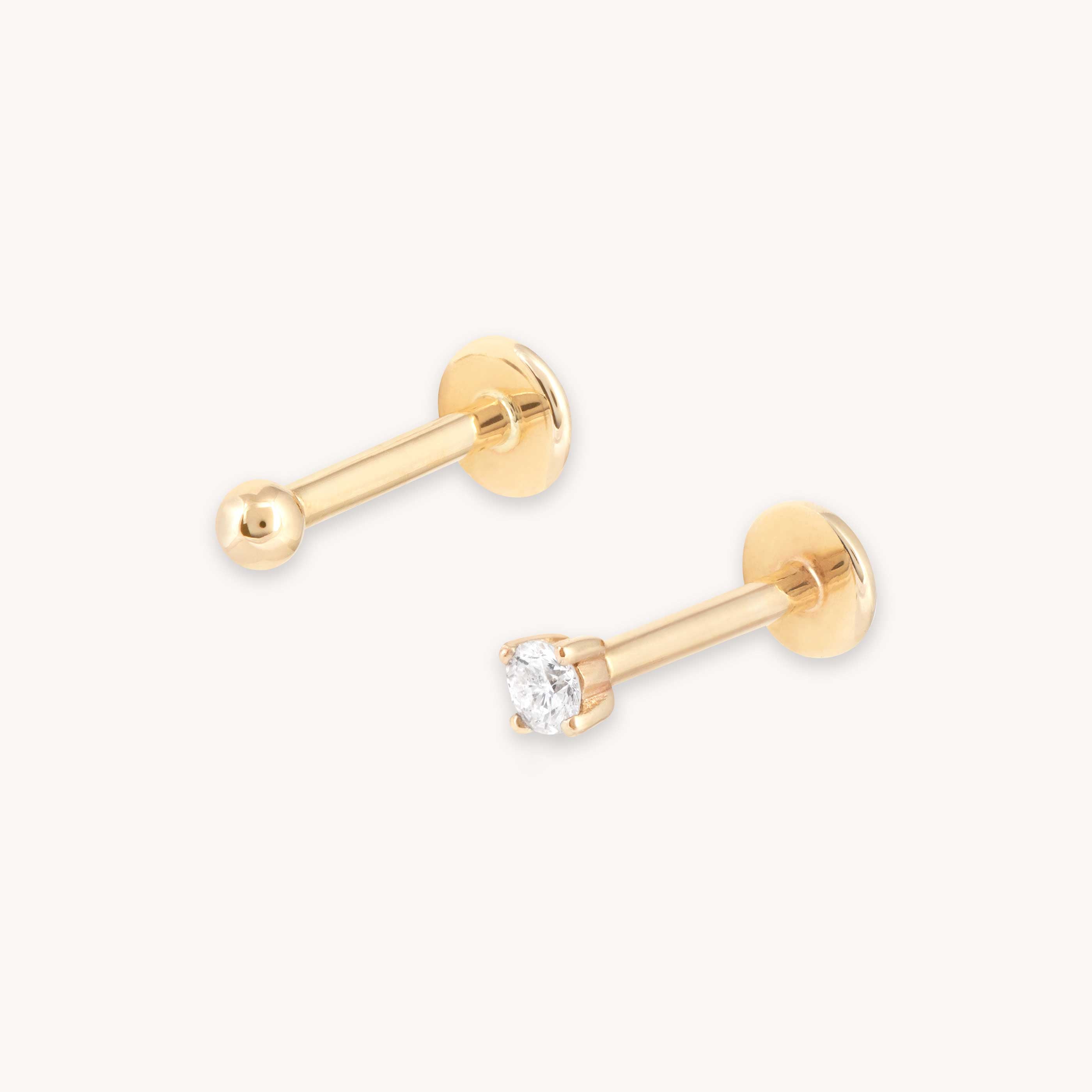 Diamond Piercing Stacking Set in Solid Gold cut out