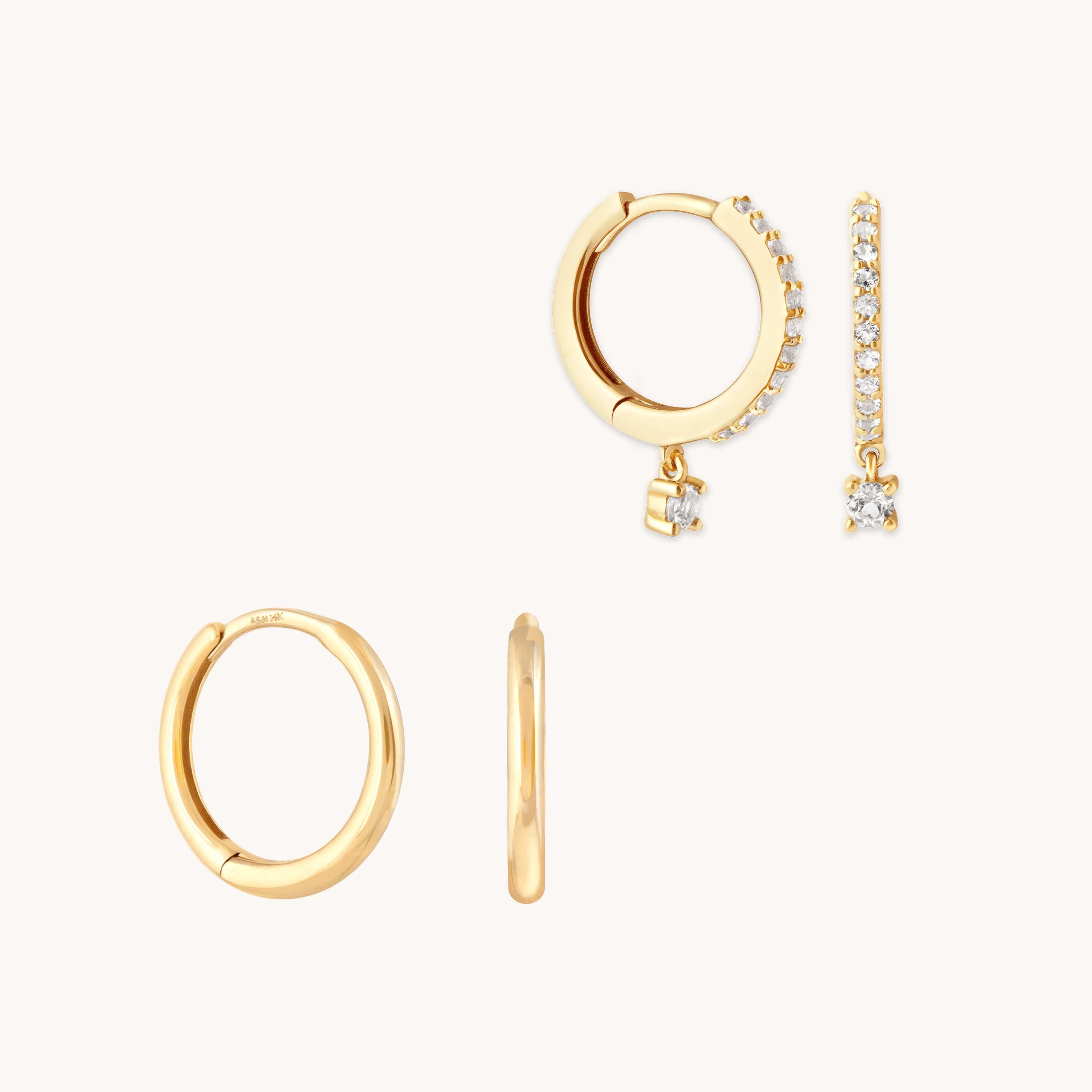 Topaz Charm Stacking Set in Solid Gold