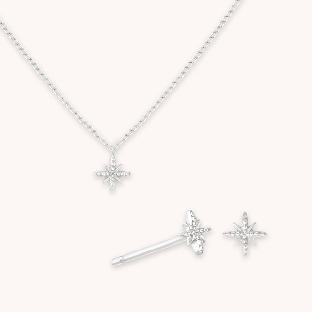 Star Stacking Set in Solid White Gold Cut out